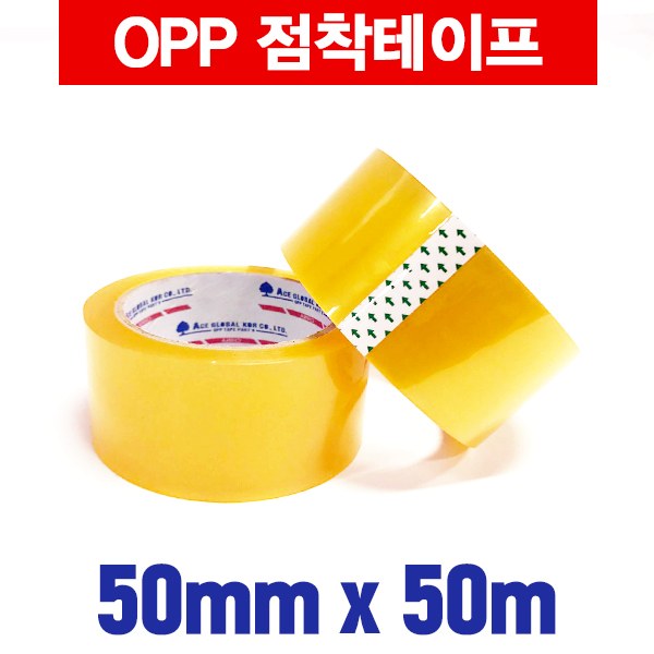 에이스테이프 : OPP 점착 투명테이프 50M [투명/낱개]