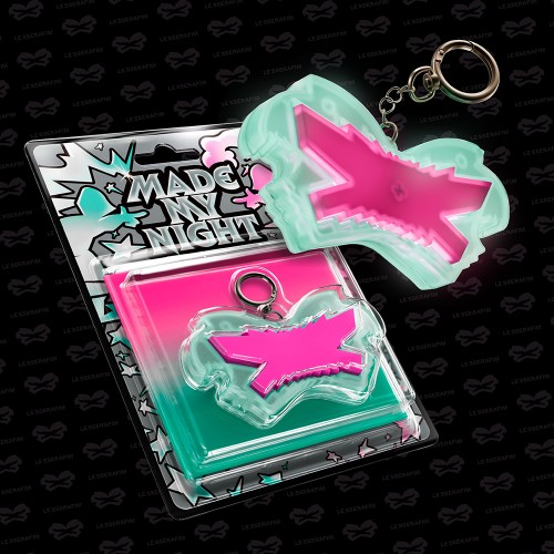 르세라핌 (LE SSERAFIM) - 2nd Single Album 'Made My Night' Glow Clicker Keychain (Pink ver.)